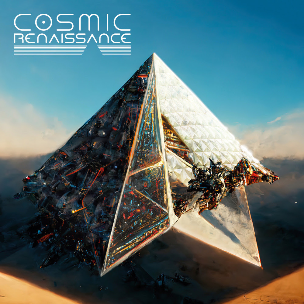 La copertina di Universal Language, nuovo album dei Cosmic Renaissance di Gianluca Petrella - artwork by V3RBO