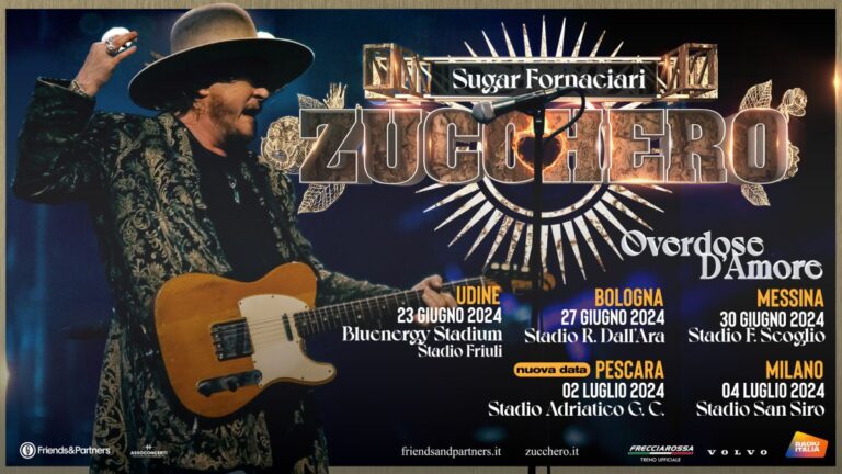 Overdose D’Amore World Tour: Zucchero in tour nel 2024 Overdose D'Amore World Tour 2024 Zucchero Sugar Fornaciari