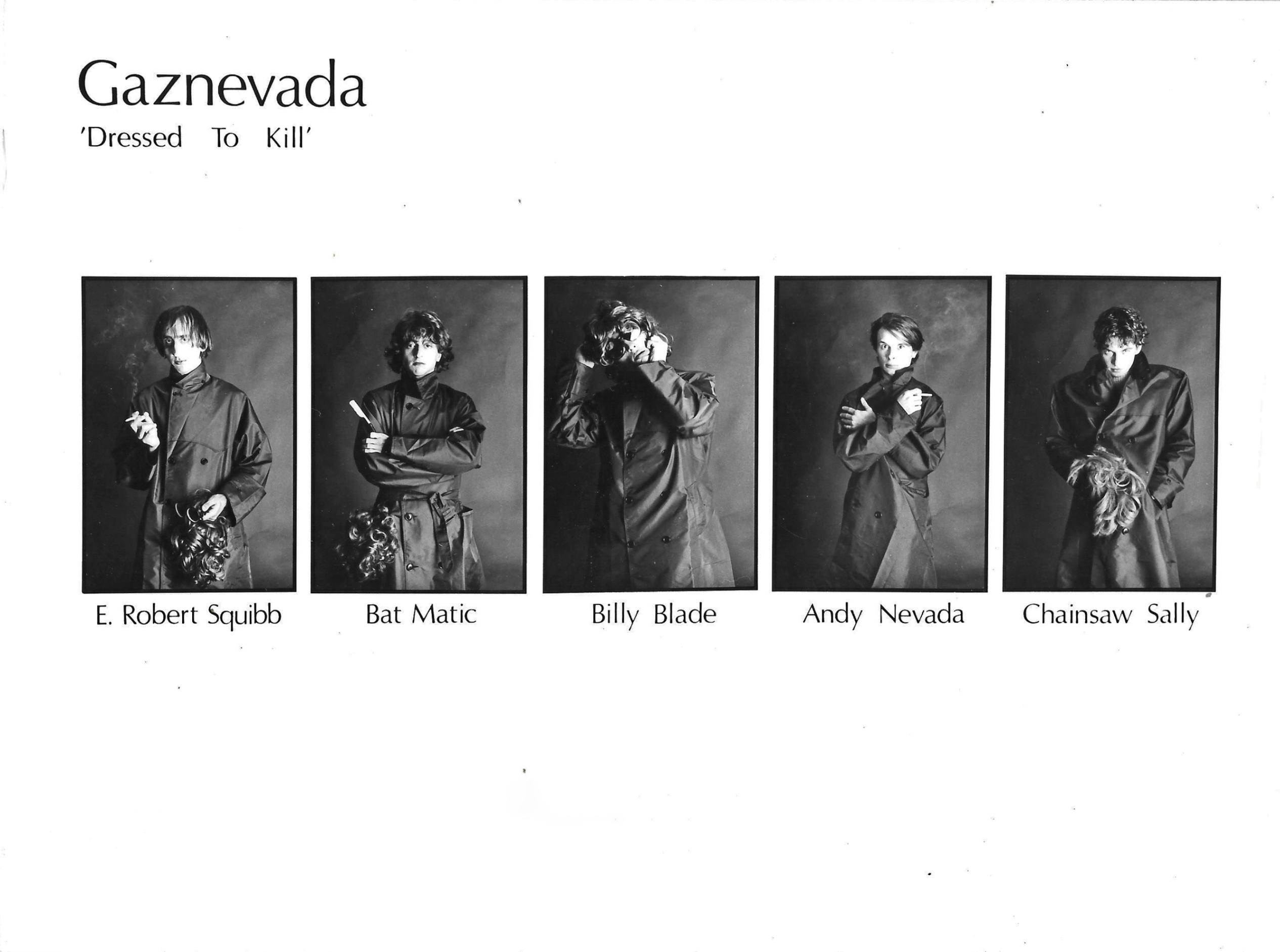 Dressed to kill: i Gaznevada nel 1982. Crediti per la foto: Coppitz opt