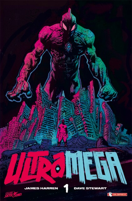 la cover del primo volume di Ultramega, di James Harren, Dave Stewart e Rus Wooton, pubblicato in Italia da saldaPress (2021) nella collana SkyBound