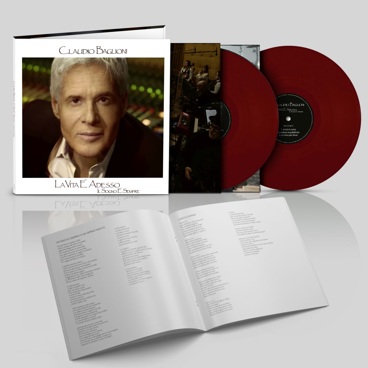 3. ALBUM Sony Music Italia - Packshot gatefold doppio vinile bordeaux LA VITA È ADESSO, IL SOGNO È SEMPRE