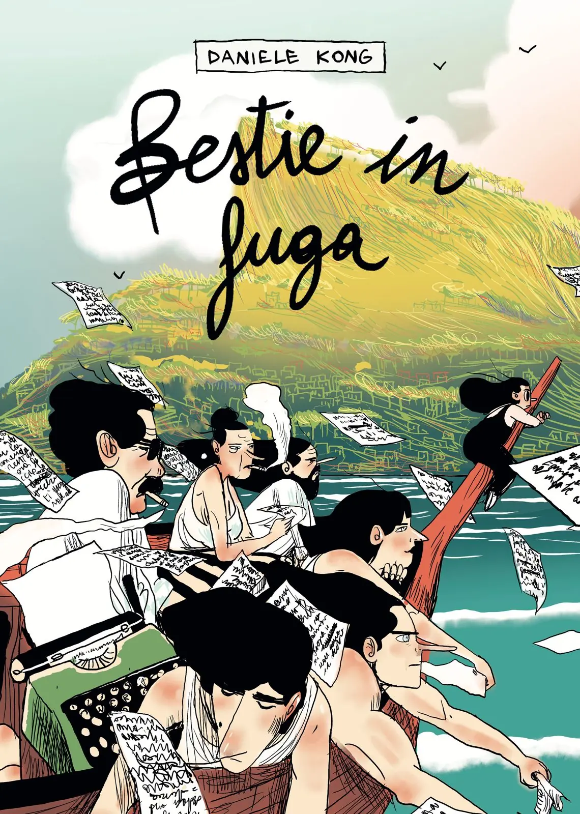 la cover del fumetto Bestie in fuga, di Daniele Marzo, in arte Daniele Kong, edito da Coconino Press
