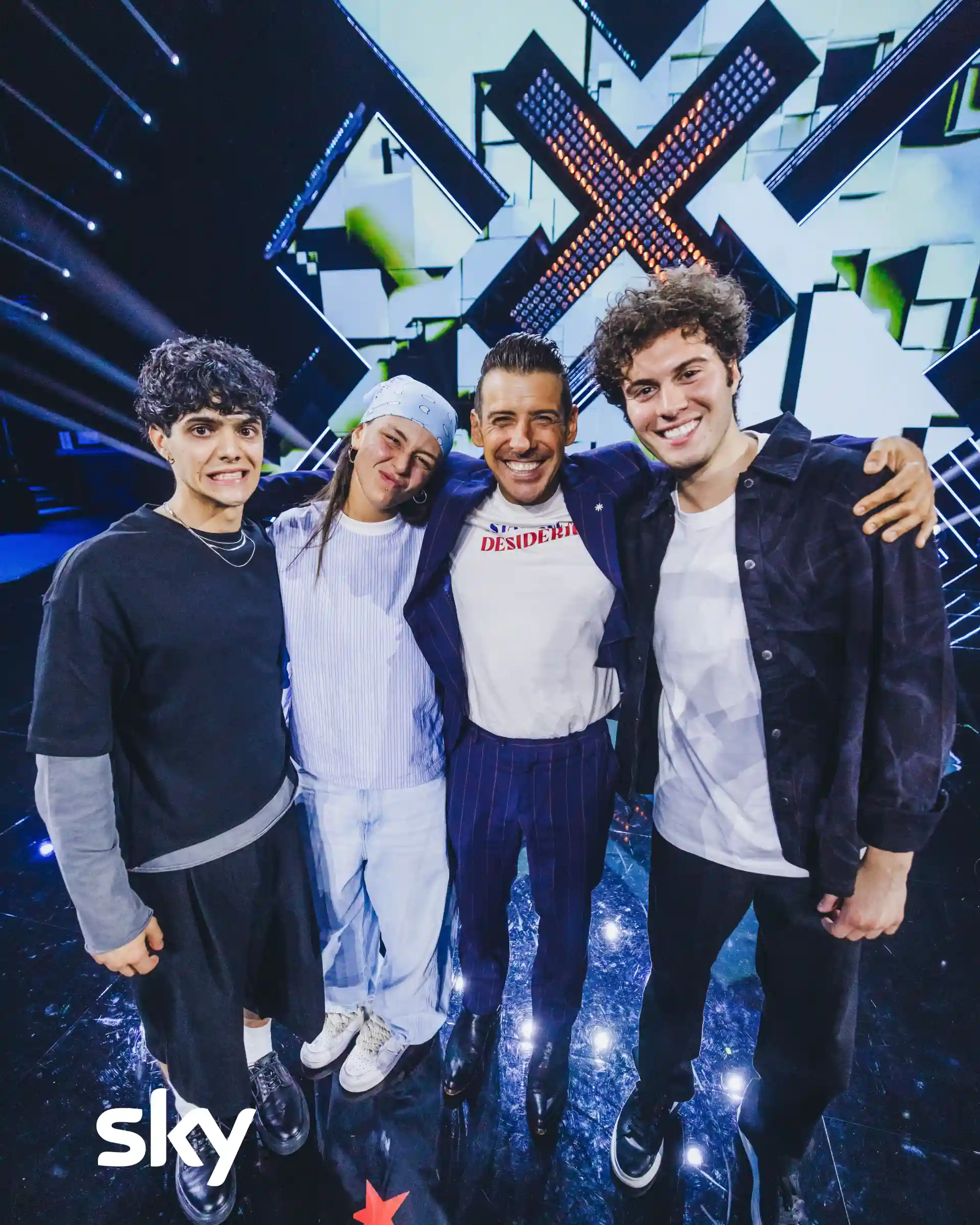 La squadra di Francesco Gabbani. Crediti per la foto: Virginia Bettoja