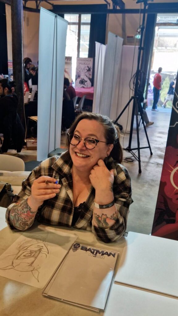 Becky Cloonan durante l'intervista, foto di Francesco Ariani e Angelo Giannone