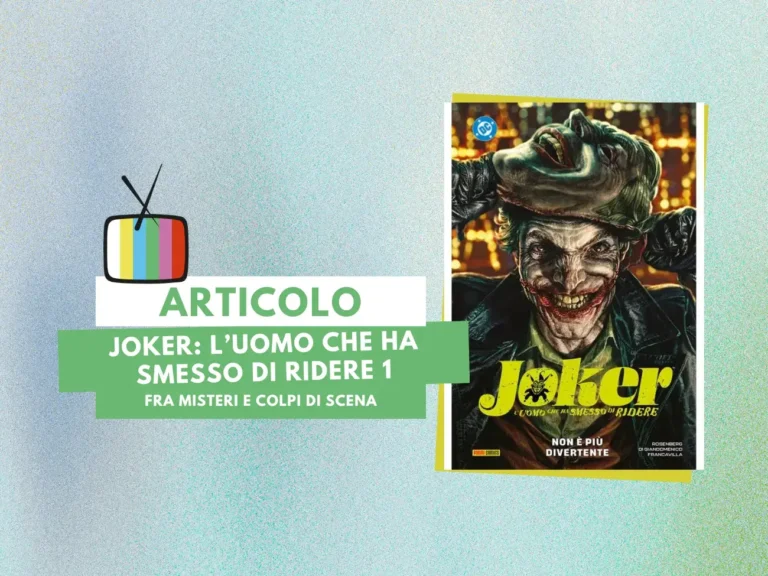 la cover del primo volume di Joker: L’uomo che ha smesso di ridere, di Francesco Francavilla, Carmine Di Giandomenico, Matthew Rosenberg, edito da Panini Comics (2025) nella collana DC Rebirth Collection, nella composizione da Canva, licenza d’uso