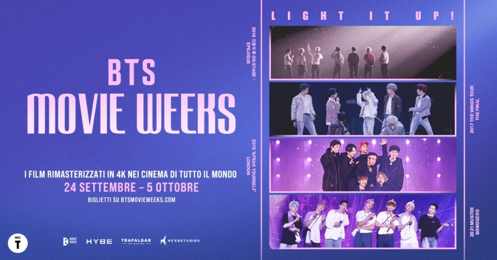 il banner delle BTS Movie Weeks