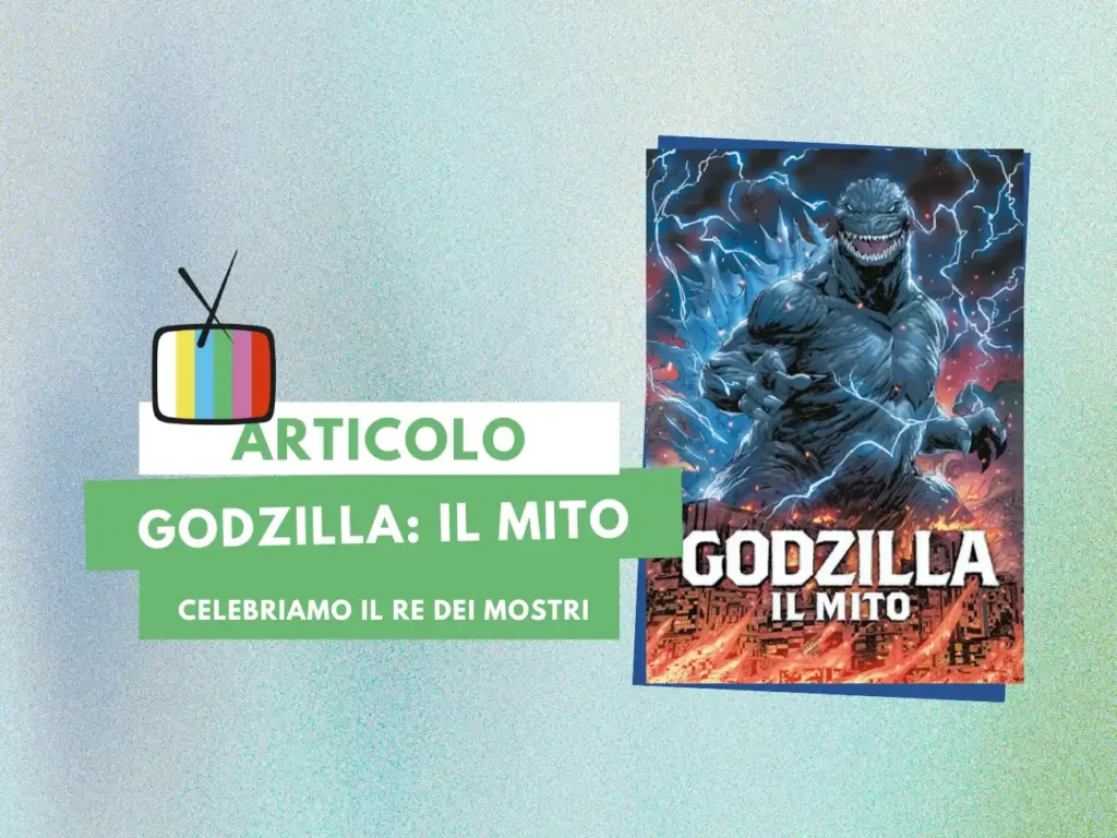 la copertina dell'albo Godzilla: il mito, di AA. VV., edito in Italia da saldaPress (2025), nella composizione da Canva, licenza d’uso