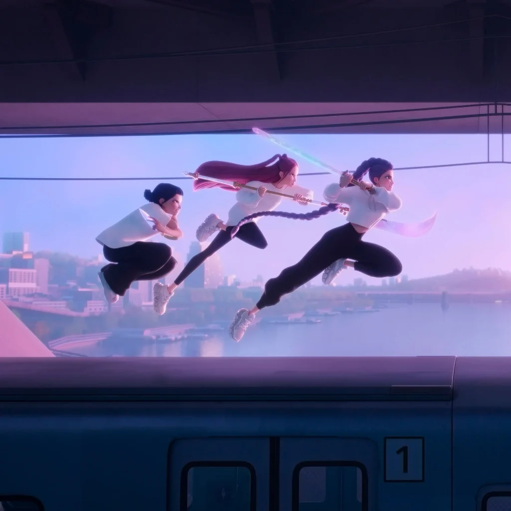 una scena da KPop Demon Hunters di Huntr/x