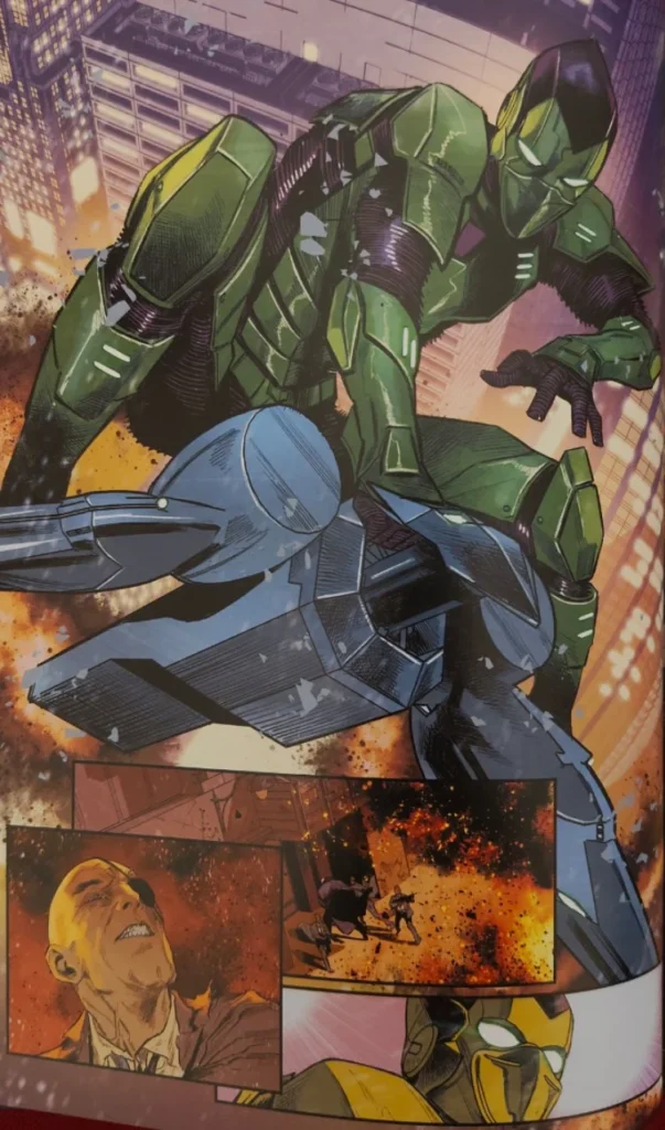 Altra novità di questa run, Goblin. Non "il solito" Goblin. E se il costume dà vibes da Iron Man c'è un motivo ben preciso