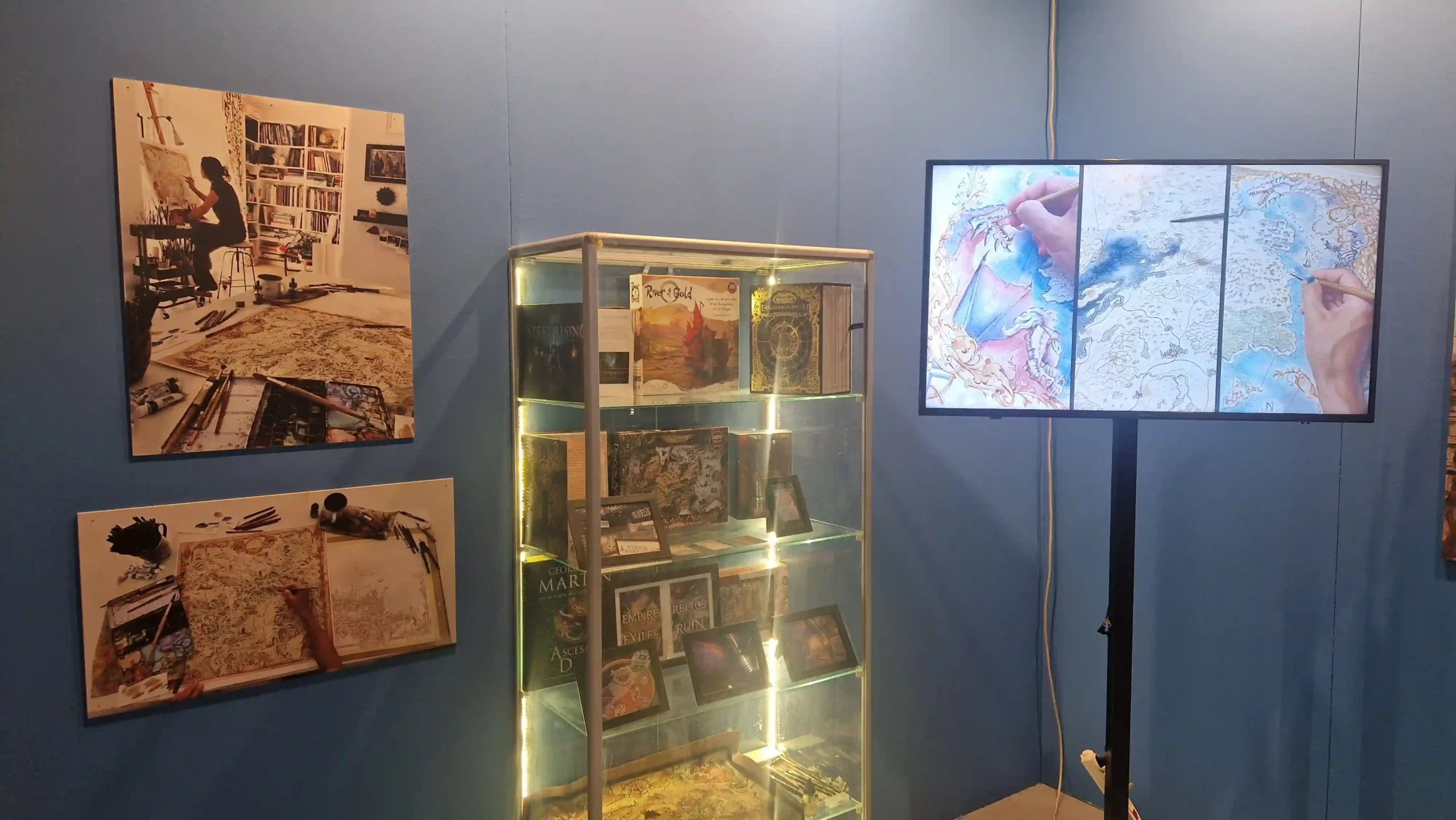 allestimenti della mostra La geografia dell'immaginario e del sogno. L'arte di Francesca Baerald