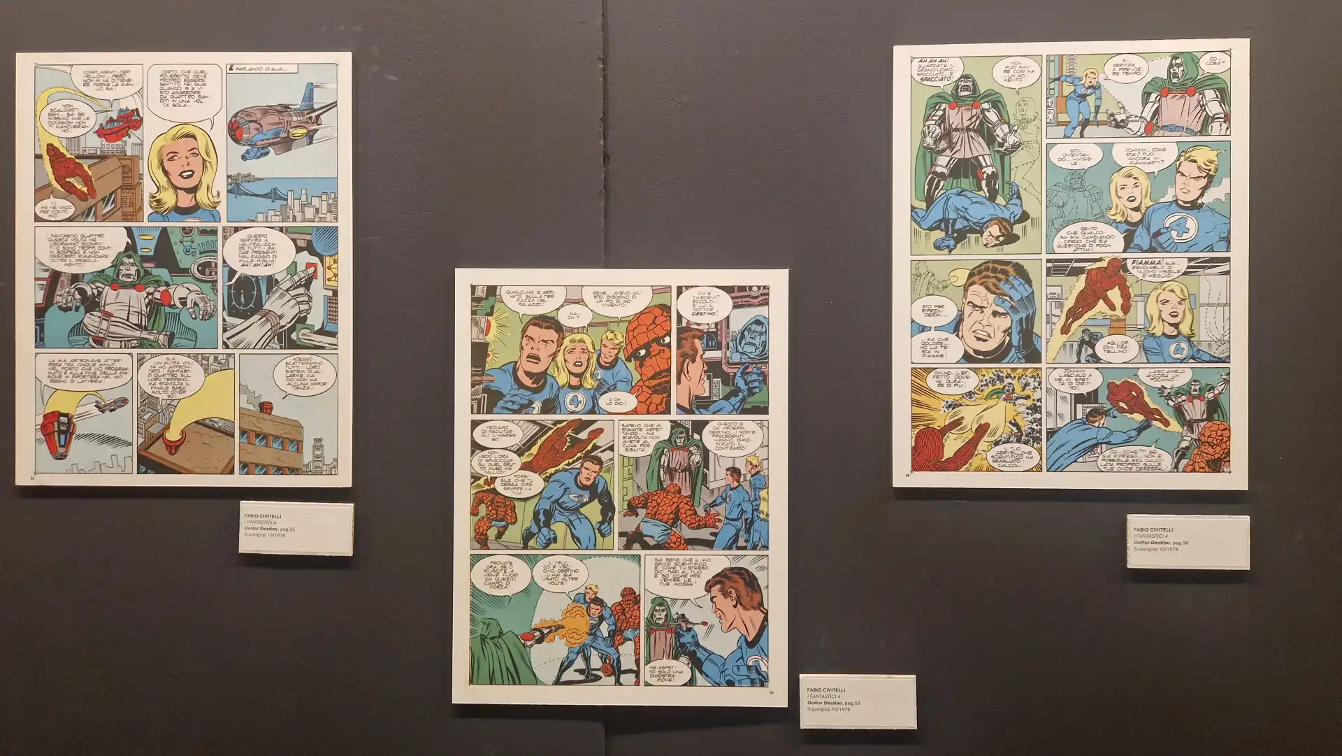 allestimenti della mostra Fabio Civitelli. L'eleganza del segno, dall'illustrazione a Tex