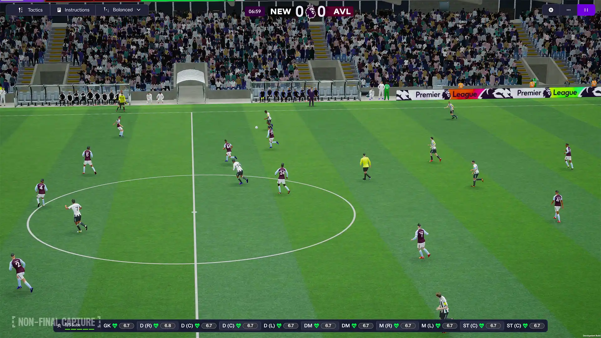 una scena dal videogioco manageriale Football Manager 26