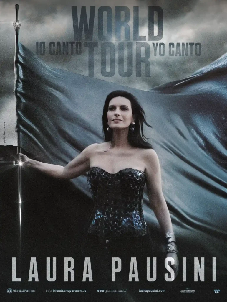 il poster di Io Canto World Tour 2026/2027 di Laura Pausini. Crediti: Nicolas Loretucci per Gente Music