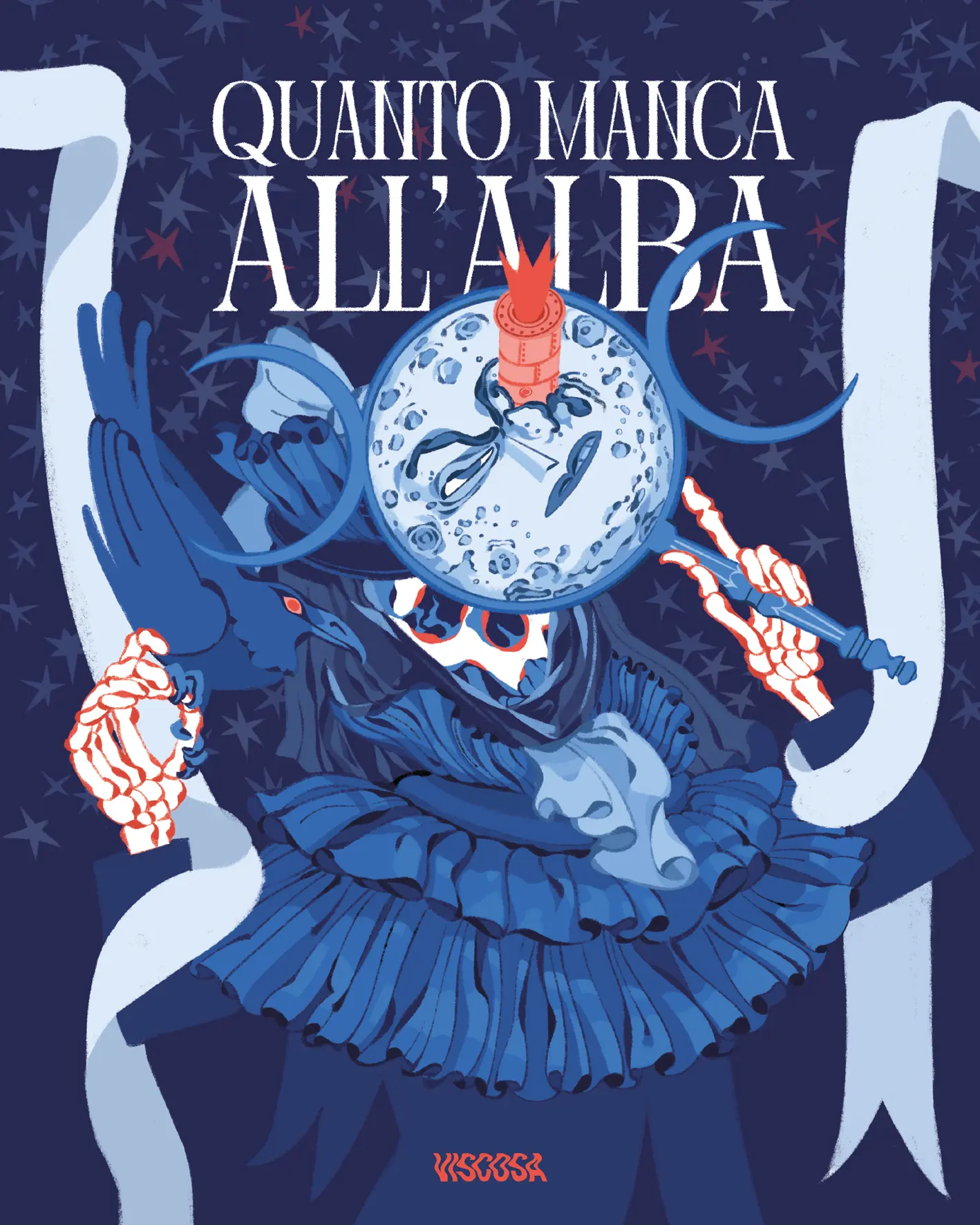 Copertina dell'antologia Quanto manca all'alba del Collettivo Viscosa, ad opera di Fabio Pia Mancini