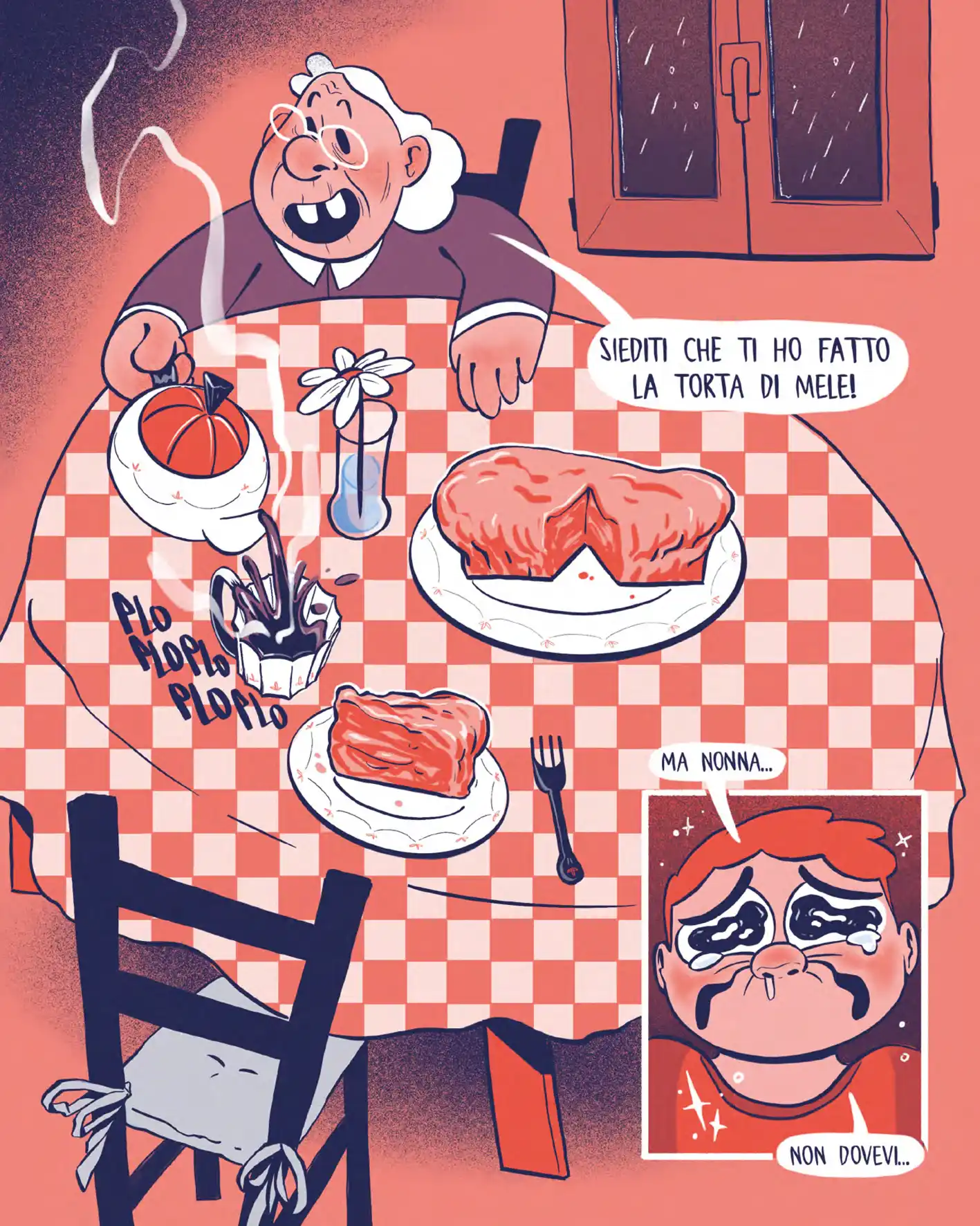 Illustrazione contenuta nell'antologia Quanto manca all'alba facente parte della storia "Cuoredinonna", ad opera di Fortunata "Toonie" Laurenti