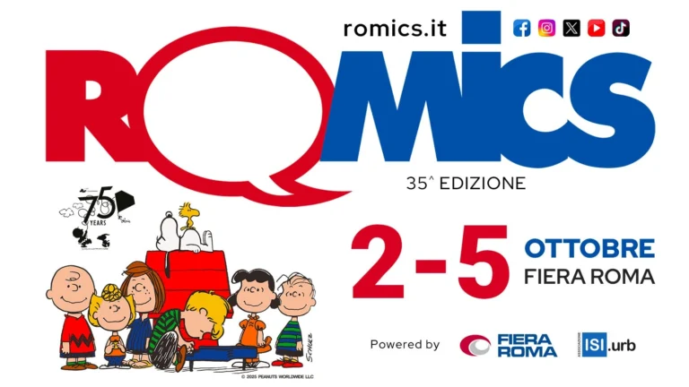 il banner del Romics 2025, la 35ªedizione dal 2 al 5 ottobre