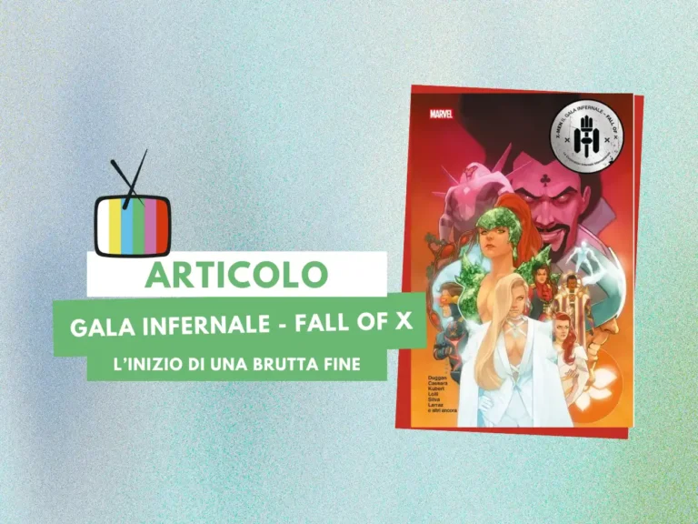 X-Men: Gala Infernale – Fall of X, l’inizio di una brutta fine la cover dell'albo X-Men: Gala Infernale – Fall of X, di AA. VV., edito da Panini Comics (2025) nella collana Marvel Deluxe, nella composizione da Canva, licenza d’uso