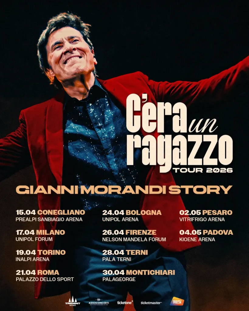 la locandina del C’era un ragazzo Tour 2026 - Gianni Morandi Story