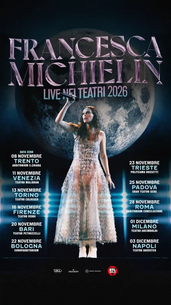 la locandina per il Live nei teatri 2026 di Francesca Michielin 