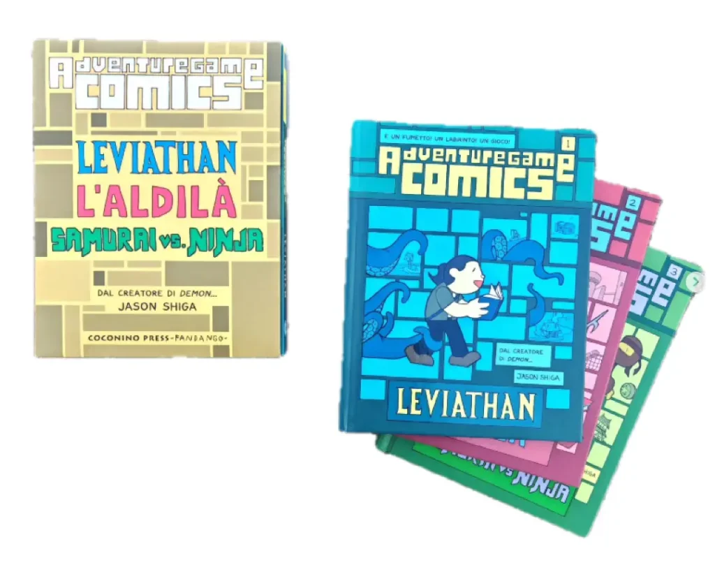 il cofanetto di Adventure Game Comics, di Jason Shiga, edito in Italia da Coconino Press nella collana Coconino Brick