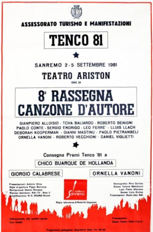 locandina del Premio Tenco 1981